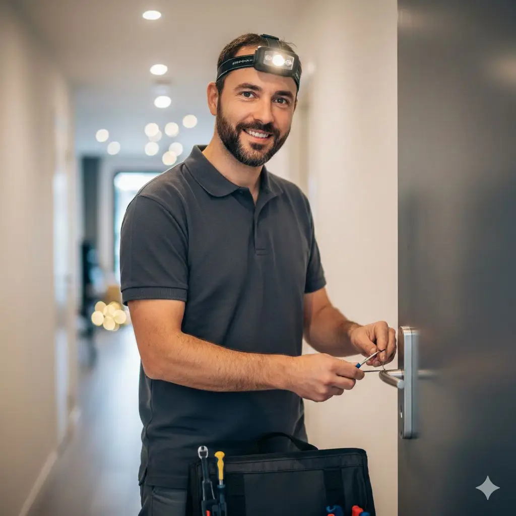 Serrurier rennes souriant en intervention